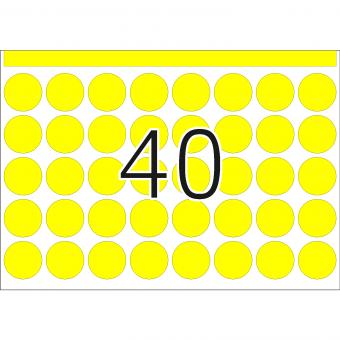 HERMA Étiquettes adhésives pour presses, DP1, 2741, papier jaune, Ø 19 mm, 252 f./10.000 étiquettes 
