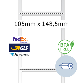 HERMA Étiquettes en rouleau thermo, 58308, Thermo eco, blanc, perf. 105x148,5mm, 1.000 ét/r., min 6r 