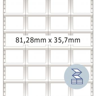HERMA Étiquettes pour l&#039;ordinateur en continu, 8242, papier blanc, 81,28x35,70mm, 16.000 ét./boîte 