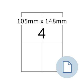 HERMA Étiquettes A4, 8404, papier blanc 105x148 mm, 500 feuilles/2.000 étiquettes 