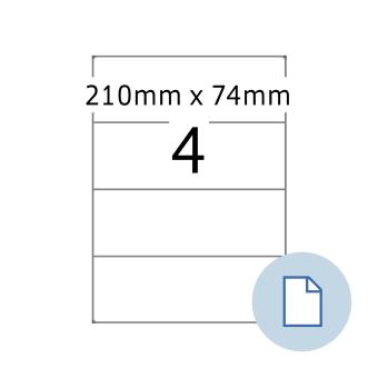 HERMA Étiquettes A4, 8405, papier blanc 210x74 mm, 500 feuilles/2.000 étiquettes 