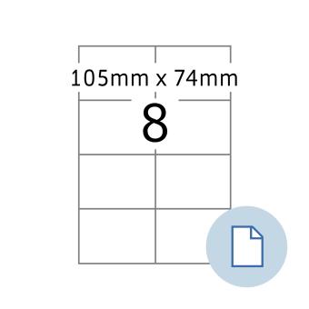 HERMA Étiquettes A4, 8408, papier blanc 105x74 mm, 500 feuilles/4.000 étiquettes 
