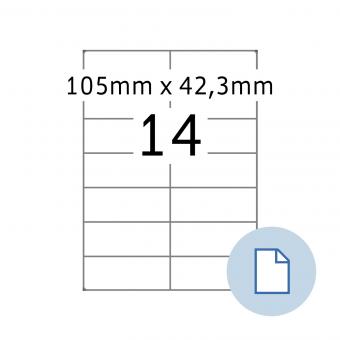 HERMA Étiquettes A4, 8414, papier blanc 105x42,3 mm, 500 feuilles/7.000 étiquettes 
