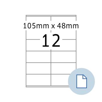 HERMA Étiquettes A4, 8419, papier blanc 105x48 mm, 500 feuilles/6.000 étiquettes 