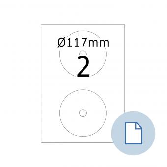 HERMA Étiquettes A4, 8656, papier blanc Étiquette CD, 100 f./200 étiqu./unité livr. 10 boîte 