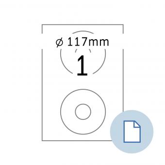 HERMA Étiquettes A4, 8696, étiquette CD, papier blanc 117 mm, 100 f./200 étiqu./unité livr. 10 boîte 