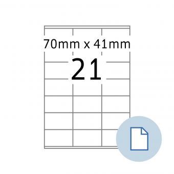 HERMA Étiquettes A4, 8707, papier blanc 70x41mm, 100 f./2.100 étiqu./unité livr. 10 boîte 