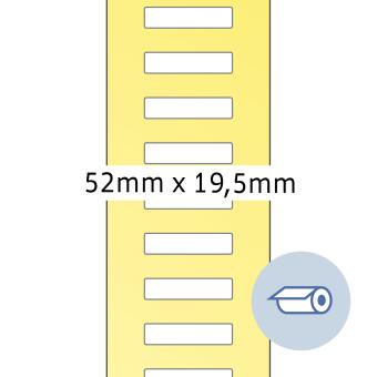 HERMA Étiquettes en rouleau thermotransfert, 4066, papier blanc, 52x19,5mm, 5.000 étiqu./roul. 