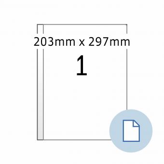HERMA Étiquettes A4, 58101, film PE blanc, 203x297mm, 250 feuilles/250 étiquettes 
