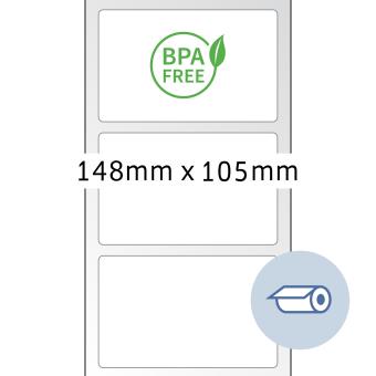 HERMA Étiquettes en rouleau thermo, 58304, Thermo eco, blanc, 148x105mm, 4.000 ét./r./min 2 roul. 