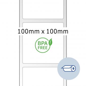 HERMA Étiquettes en rouleau thermo directe, 58310, Thermo eco, blanc, 100x100mm, 1.500 étiqu./roul. 