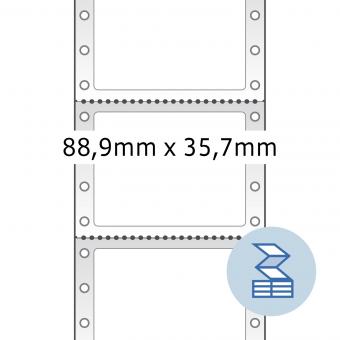 HERMA Étiquettes pour l&#039;ordinateur en continu, 8161, papier blanc, 88,90x35,70mm, 2.000 étiqu./boîte 