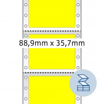 HERMA Étiquettes pour l&#039;ordinateur en continu, 8181, papier jaune, 88,90x35,70mm, 2.000 étiqu./boîte 