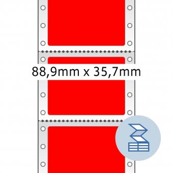 HERMA Étiquettes pour l&#039;ordinateur en continu, 8182, papier rouge, 88,90x35,70mm, 2.000 étiqu./boîte 