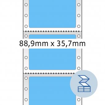 HERMA Étiquettes pour l&#039;ordinateur en continu, 8183, papier bleu, 88,90x35,70mm, 2.000 étiqu./boîte 