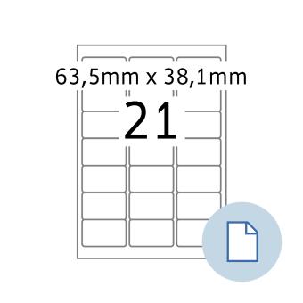 HERMA Étiquettes A4, 8417, papier blanc 63,5x38,1 mm, 500 feuilles/10.500 étiquettes 