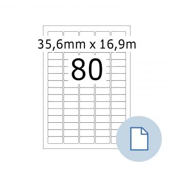 HERMA Étiquettes A4, 8660, papier blanc 35,6x16,9mm, 100 f./8.000 étiqu./unité livr. 10 boîte 