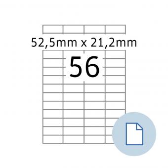 HERMA Étiquettes A4, 8700, papier blanc 52,5x21,2mm, 100 f./5.600 étiqu./unité livr. 10 boîte 