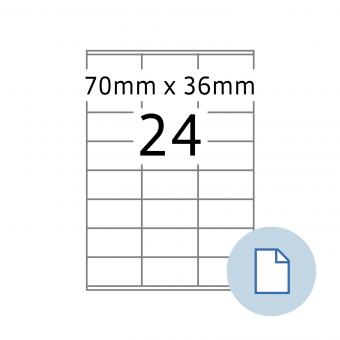 HERMA Étiquettes A4, 8705, papier blanc 70x36 mm, 100 f./2.400 étiqu./unité livr. 10 boîte 