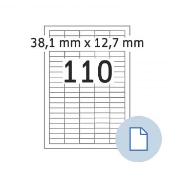 HERMA Étiquettes A4, 8727, papier blanc 38,1x12,7mm, 100 f./11.000 étiqu./unité livr. 10 boîte 