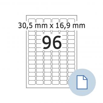 HERMA Étiquettes A4, 8728, papier blanc 30,5x16,9mm, 100 f./9.600 étiqu./unité livr. 10 boîte 