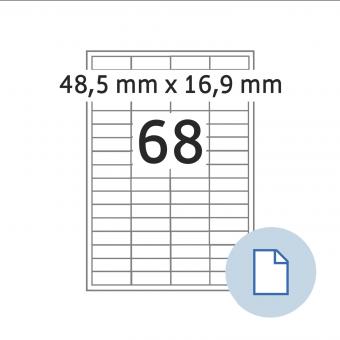 HERMA Étiquettes A4, 8729, papier blanc 48,5x16,9mm, 100 f./6.800 étiqu./unité livr. 10 boîte 