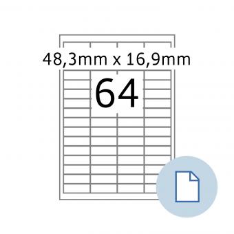 HERMA Étiquettes A4, 8730, papier blanc 48,3x16,9mm, 100 f./6.400 étiqu./unité livr. 10 boîte 