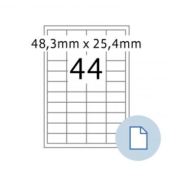 HERMA Étiquettes A4, 8731, papier blanc 48,3x25,4mm, 100 f./4.400 étiqu./unité livr. 10 boîte 