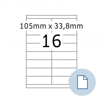 HERMA Étiquettes A4, 8732, papier blanc 105x33,8 mm, 100 f./1.600 étiqu./unité livr. 10 boîte 