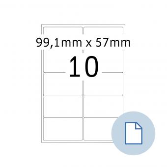 HERMA Étiquettes A4, 8773, papier blanc 99,1x57mm, 100 f./1.000 étiqu./unité livr. 10 boîte 
