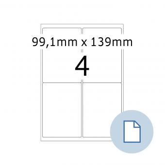 HERMA Étiquettes A4, 8775, papier blanc 99,1x139mm, 100 f./400 étiqu./unité livr. 10 boîte 