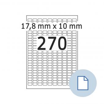 HERMA Étiquettes A4, 8790, papier blanc 17,8x10mm, 100 f./27.000 étiqu./unité livr. 10 boîte 